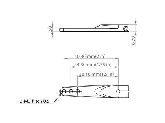 MKS 8MM X8 M3 L1.5/1.75/2英寸 金属舵机臂 (O0002015-10)