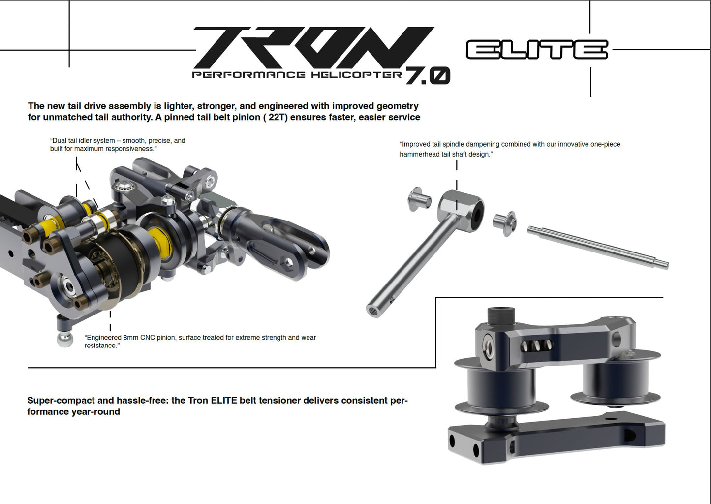 TRON 7.0 ELITE WHITE/BLUE/ORANGE W/O BLADES (TR730-999)