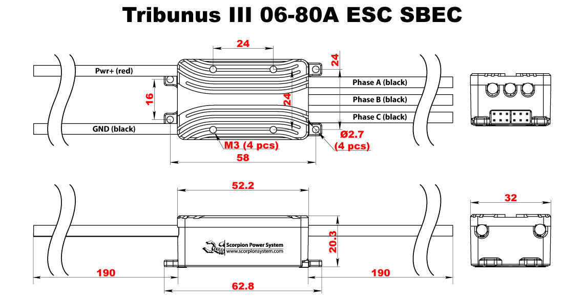SCORPION TRIBUNUS III 06-80A ESC SBEC (TRI-3-06-80)