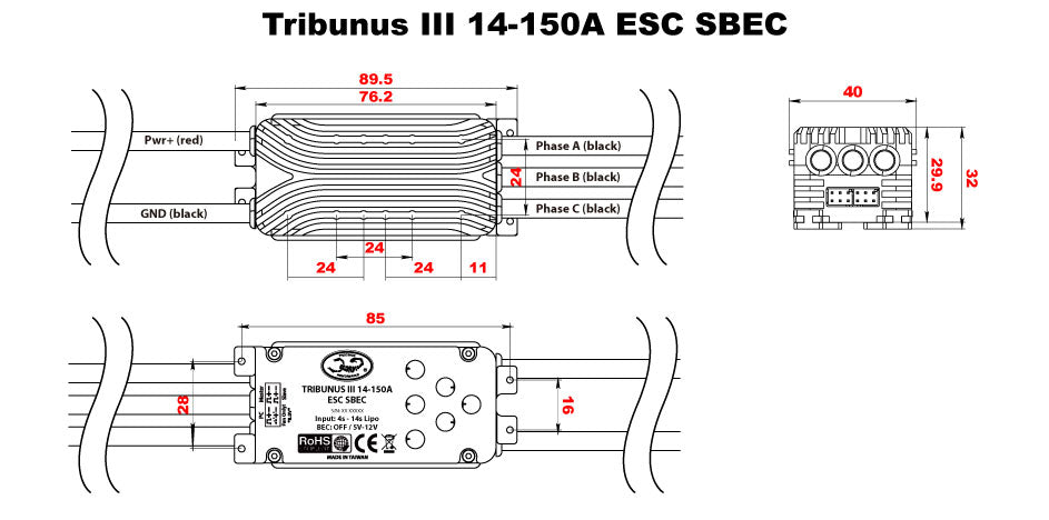 SCORPION TRIBUNUS III 14-150A ESC SBEC (TRI-3-14-150)