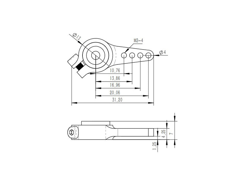 KST METAL SERVO HORN ADJUSTABLE 25T (KST-HORN-25T-6A)