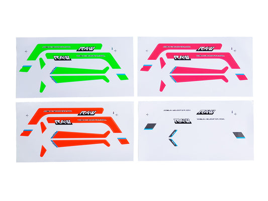 RAW 500 STICKER SETS ORANGE/WHITE/PINK/GREEN (H1940-S)