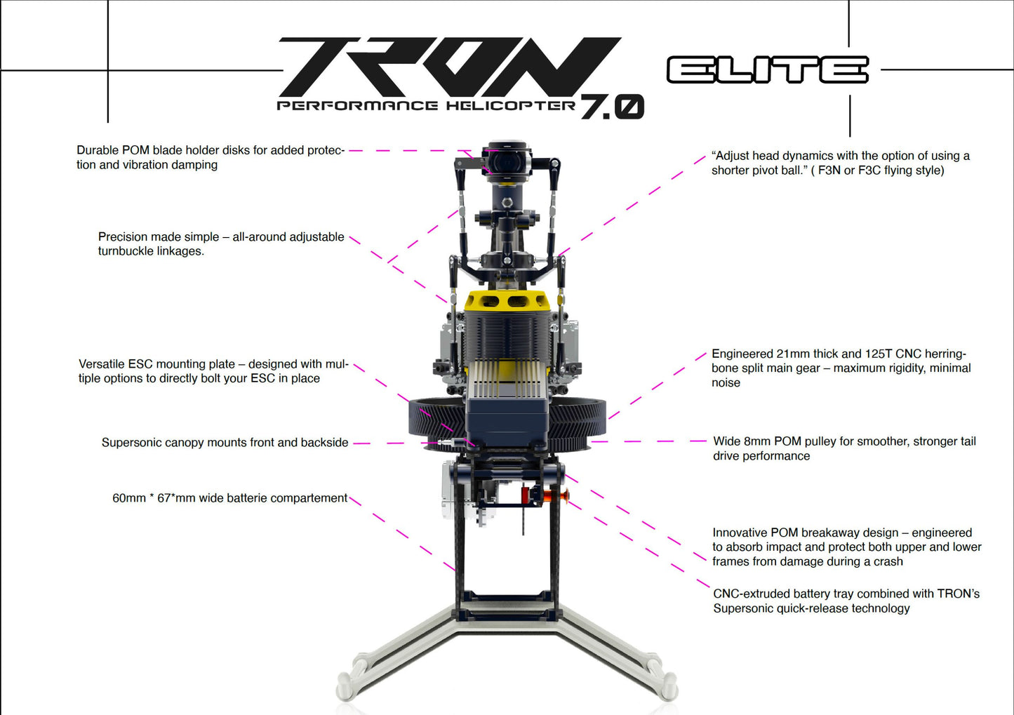 TRON 7.0 ELITE WHITE/BLUE/ORANGE W/O BLADES (TR730-999)