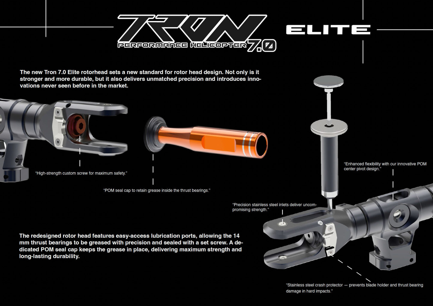 TRON 7.0 ELITE WHITE/BLUE/ORANGE W/O BLADES (TR730-999)