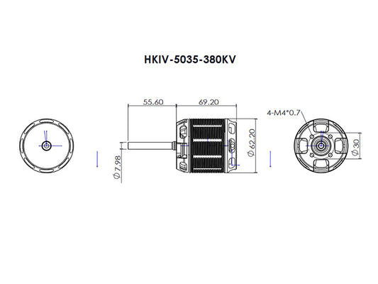 SCORPION HKIV-5035-380KV 8MM 55MM MOTOR (HKIV-5035-380)